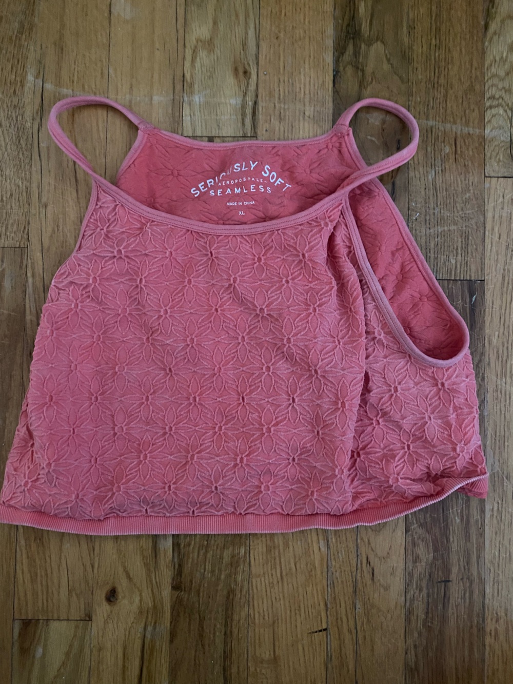 Aeropostale Pink Floral-Texture Bandeau Tank